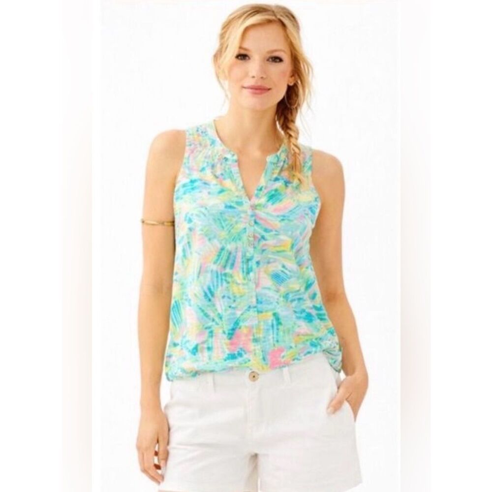 Lilly Pulitzer Essie Tank Top Sea Salt and Sun
